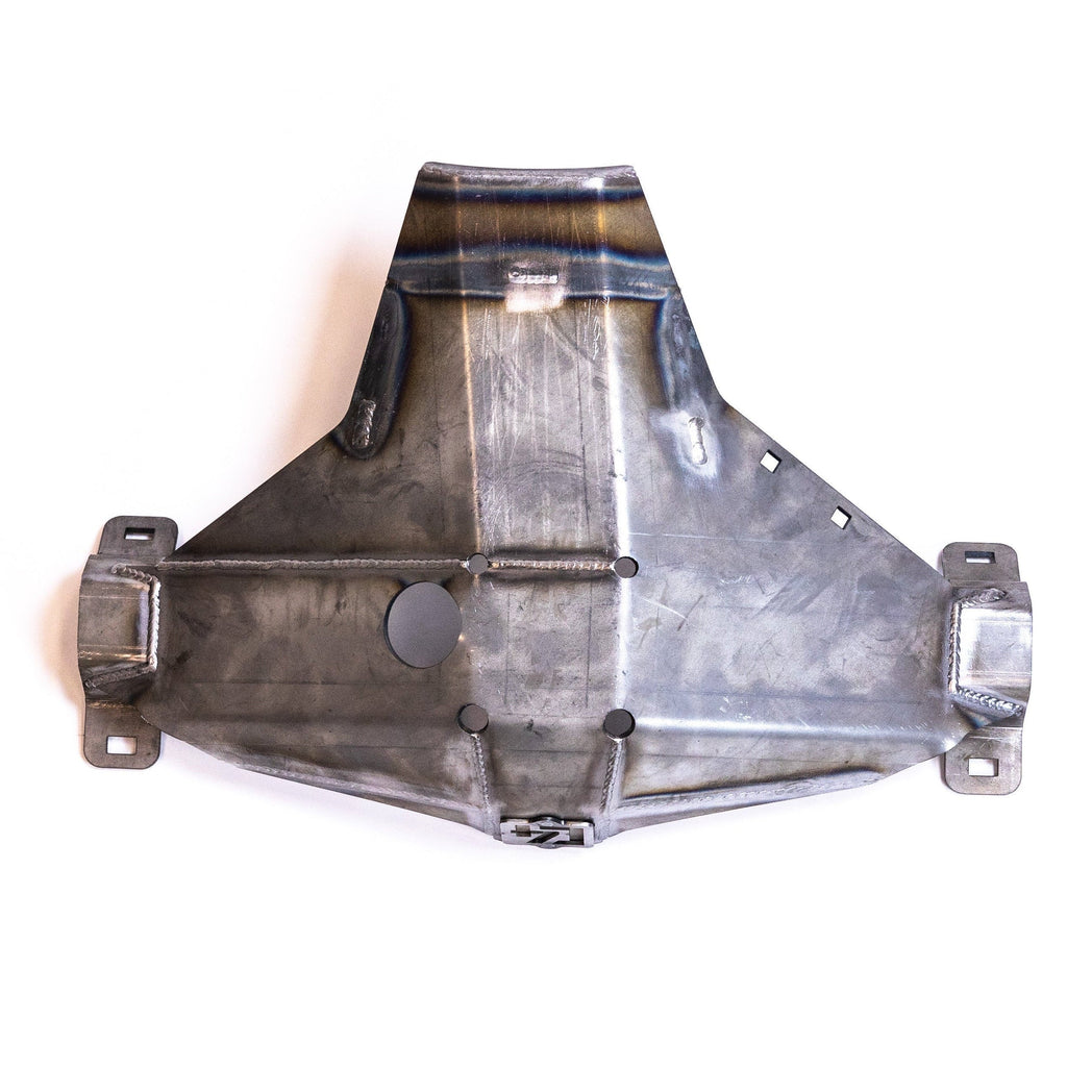 View of the bottom of the C4 rear diff skid for Tacoma.