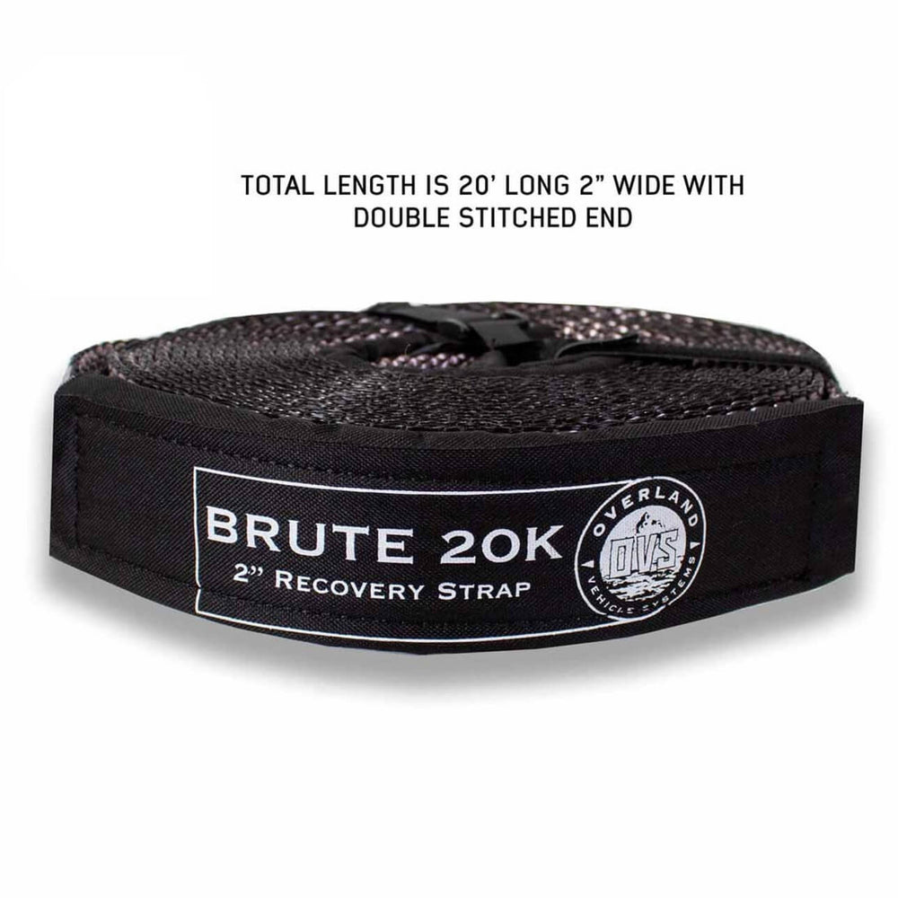 Tow Strap 2" x 30' 20,000 LB. Gray W/ Black Ends