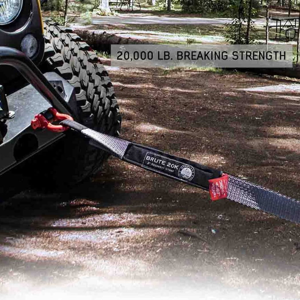 Tow Strap 2" x 30' 20,000 LB. Gray W/ Black Ends