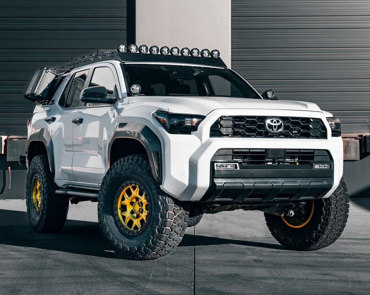 MaxTrax Universal Roof Rack Mount by Westcott Designs. Showing on the 2025 Toyota 4Runner (6th Gen) yellow wheels 1