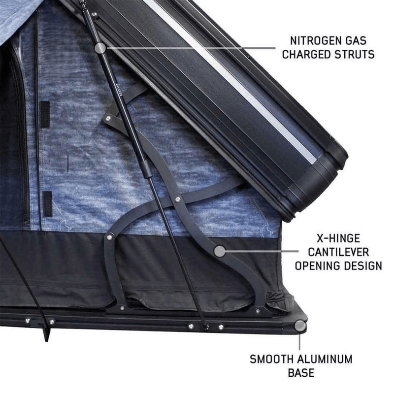 XD Everest Cantilever Aluminum Roof Top Tent - Grey Body & Black Rainfly