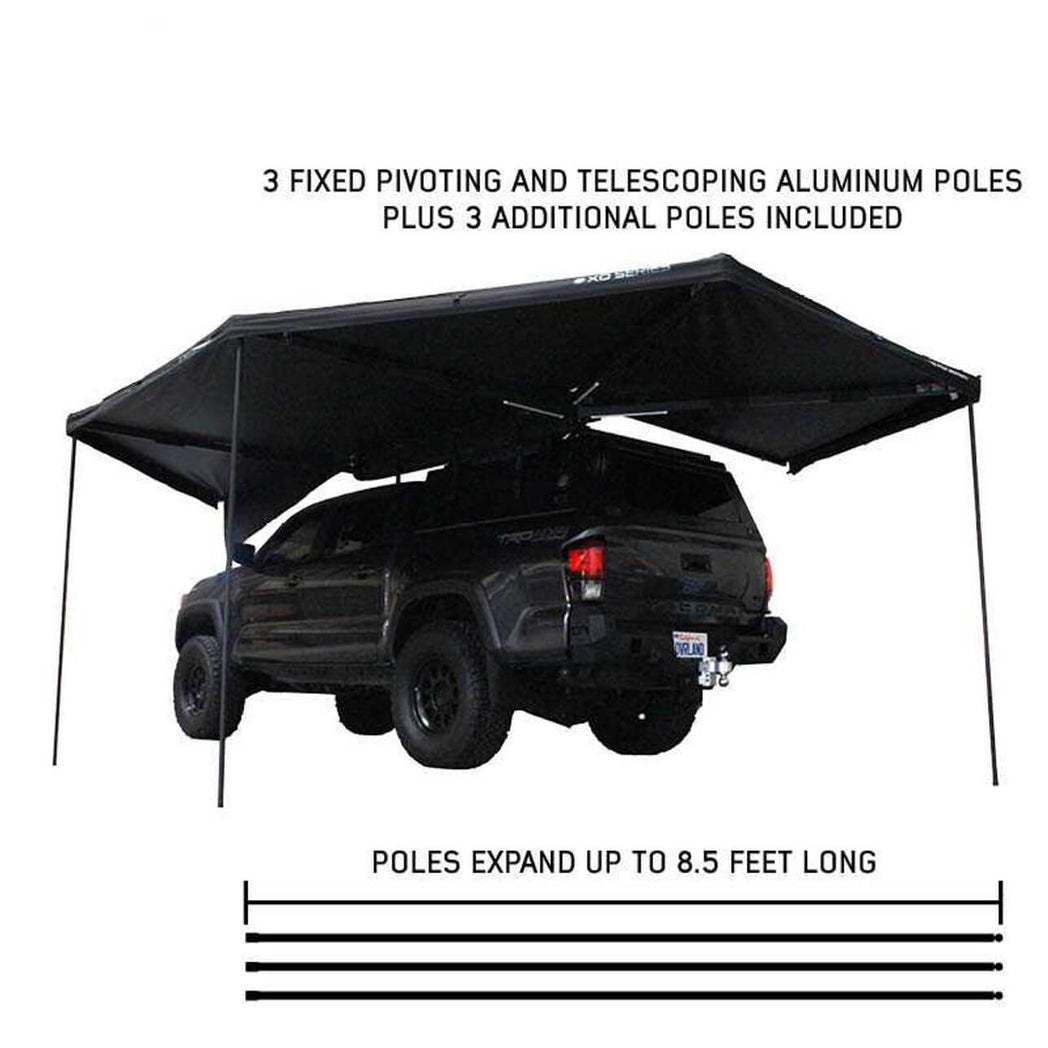 XD Nomadic 270 Degree Awning & Wall Kit Combo - Lights, Black Out, Black Body , Trim, and Travel Cover