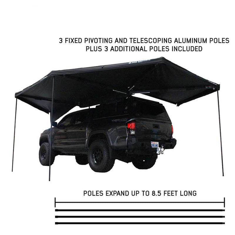 XD Nomadic 270 Degree Awning & Wall Kit Combo - Lights, Black Out, Black Body , Trim, and Travel Cover