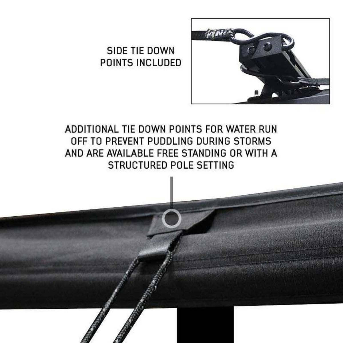 XD Nomadic 270 Degree Awning & Wall Kit Combo - Lights, Black Out, Black Body , Trim, and Travel Cover