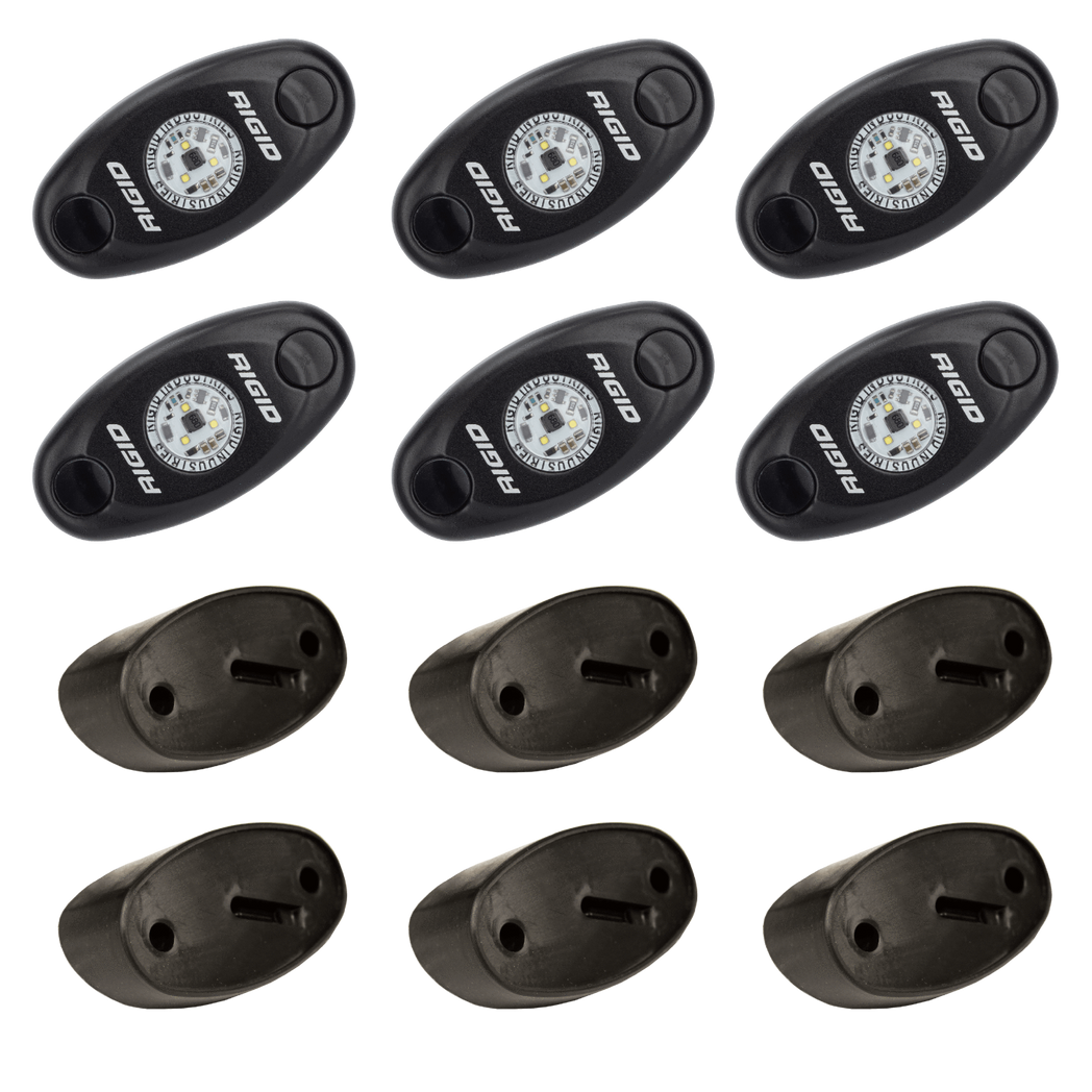 A-Series Pro Rock Light LED Light Kit Lighting Rigid Industries 6 Lights White parts