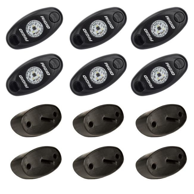 A-Series Pro Rock Light LED Light Kit Lighting Rigid Industries 6 Lights White parts