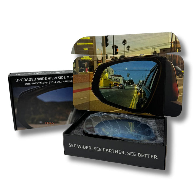 Upgraded Wide View Side Mirrors for 16-24 Tacoma | 14-25 4Runner| 19-25 Rav4