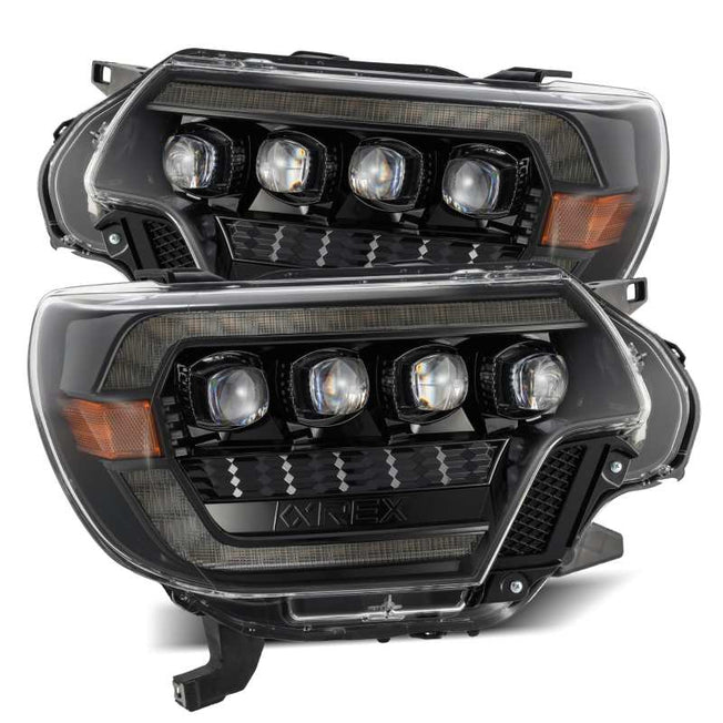 12-15 Toyota Tacoma NOVA LED Proj Headlights Plank Alpha Blk w/Activ Light/Seq Signal/DRL