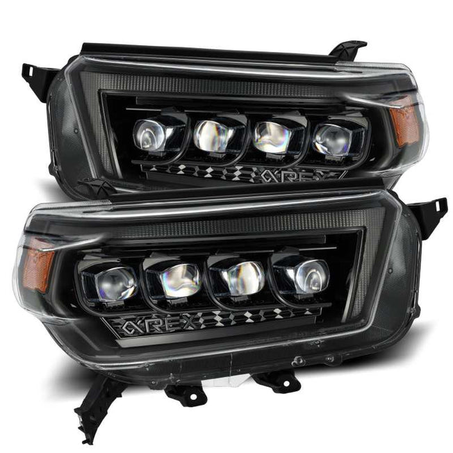 10-13 Toyota 4Runner NOVA LED Proj Headlights Plank Style Alpha Black w/Seq Signal/DRL