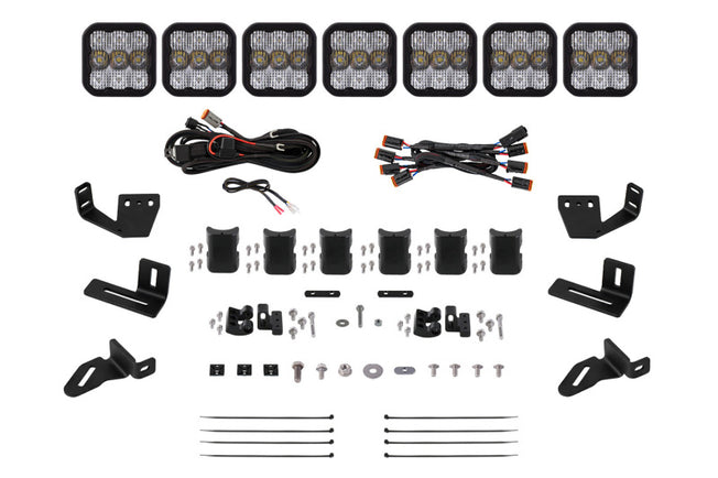 Prinsu/Sherpa Roof Racks- SS5 7-Pod CrossLink Mounting Kit - Sport White Combo