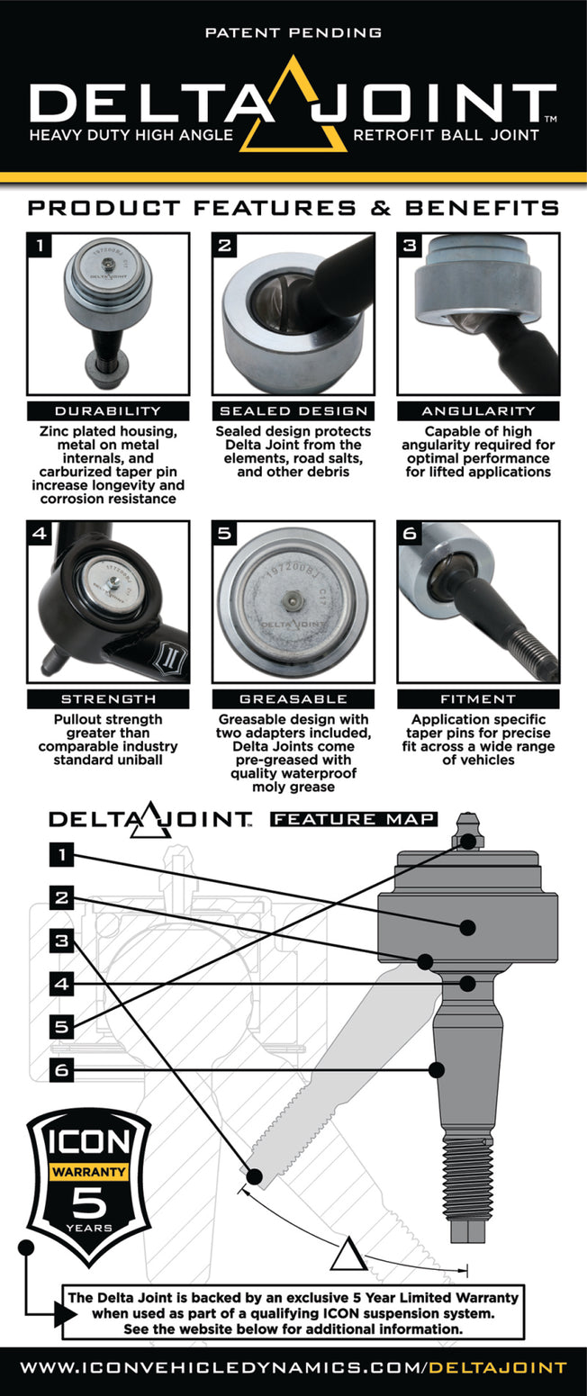 2007+ Toyota FJ / 2003+ Toyota 4Runner Billet Upper Control Arm Delta Joint Kit