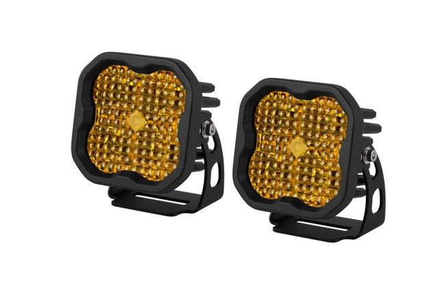 SS3 LED Pod Sport - Yellow Flood Standard (Pair)