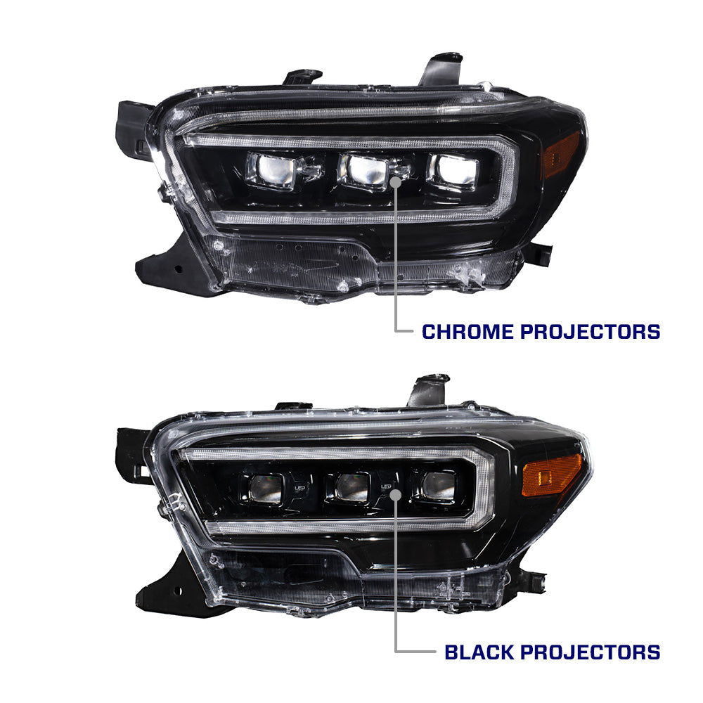 2016-2023 Toyota Tacoma LED Projector Headlights with Selectable DRL (pair)