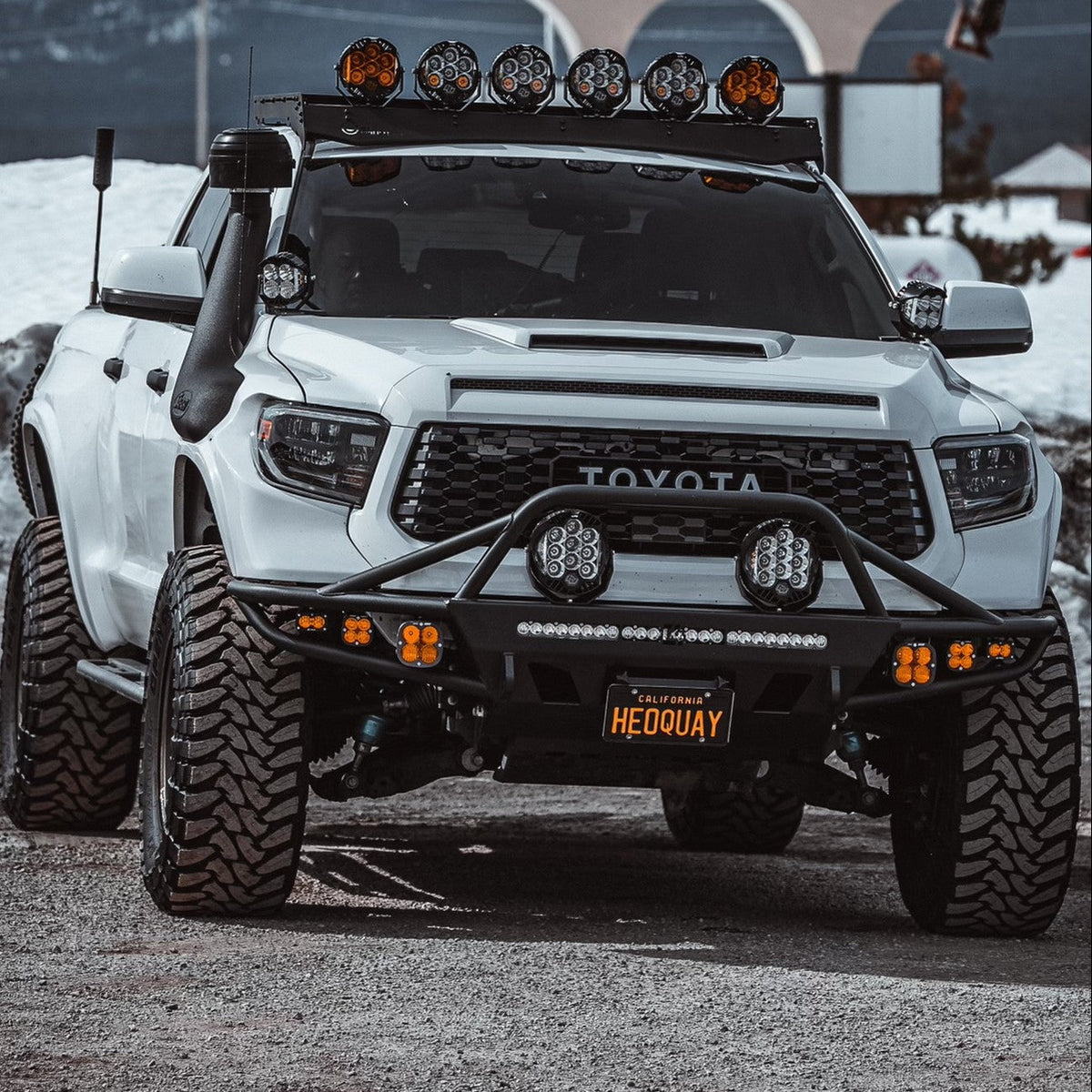 C4 Hybrid bumper installed on a heavily modified Tundra Crew Max.