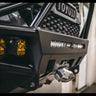 Single row light bar mounted inside a C4 Hybrid front winch bumper.