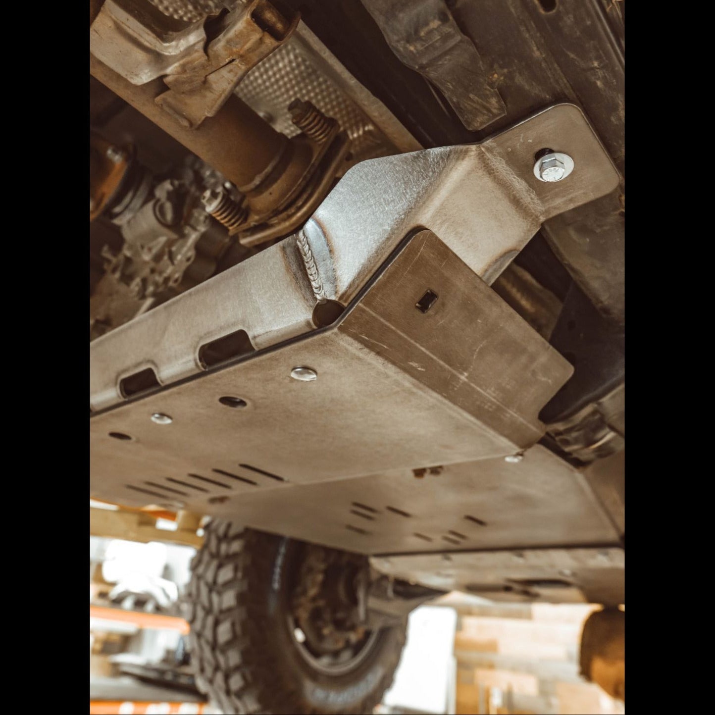 View of the rear crossmember used to mount the full skid set from C4 Fabrication on 5th Gen 4Runners.