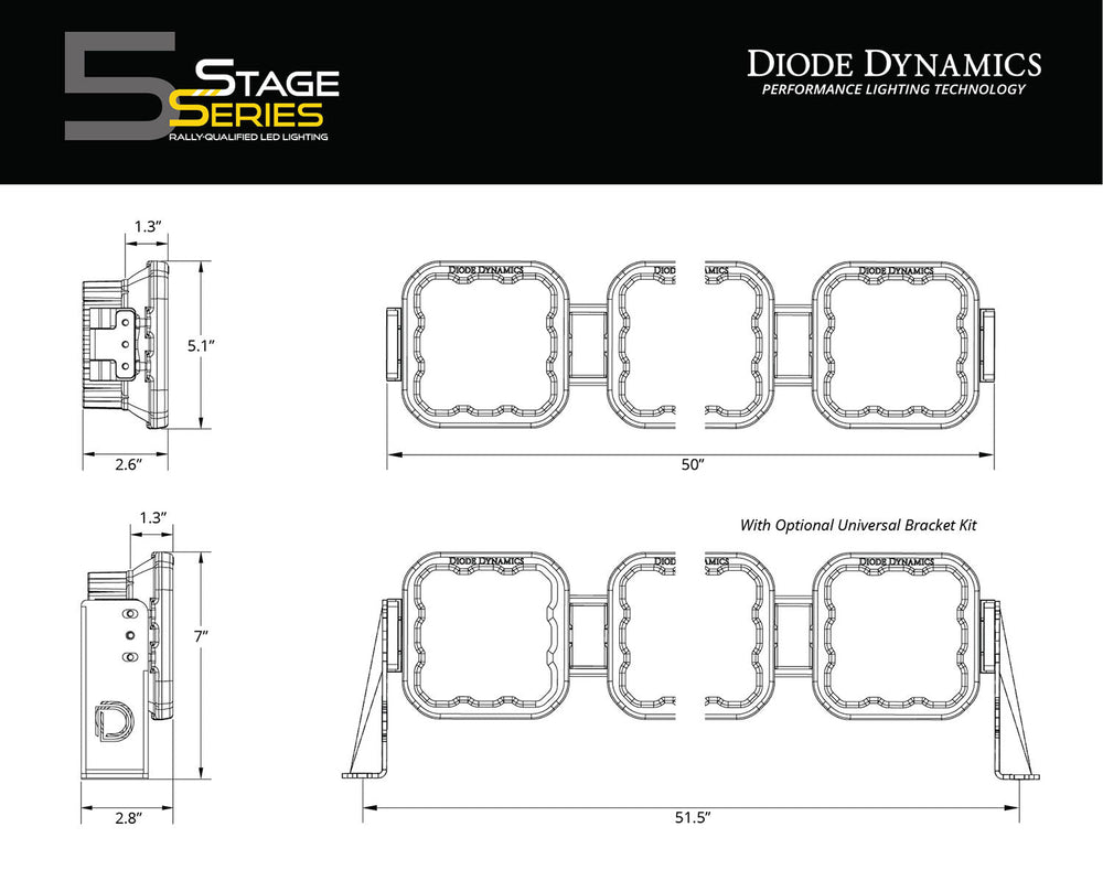 SS5 CrossLink 8-Pod 50-inch LED Light Bar (one)